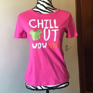 DISNEY PARKS “Chill Out” pink shirt size XLG NWT